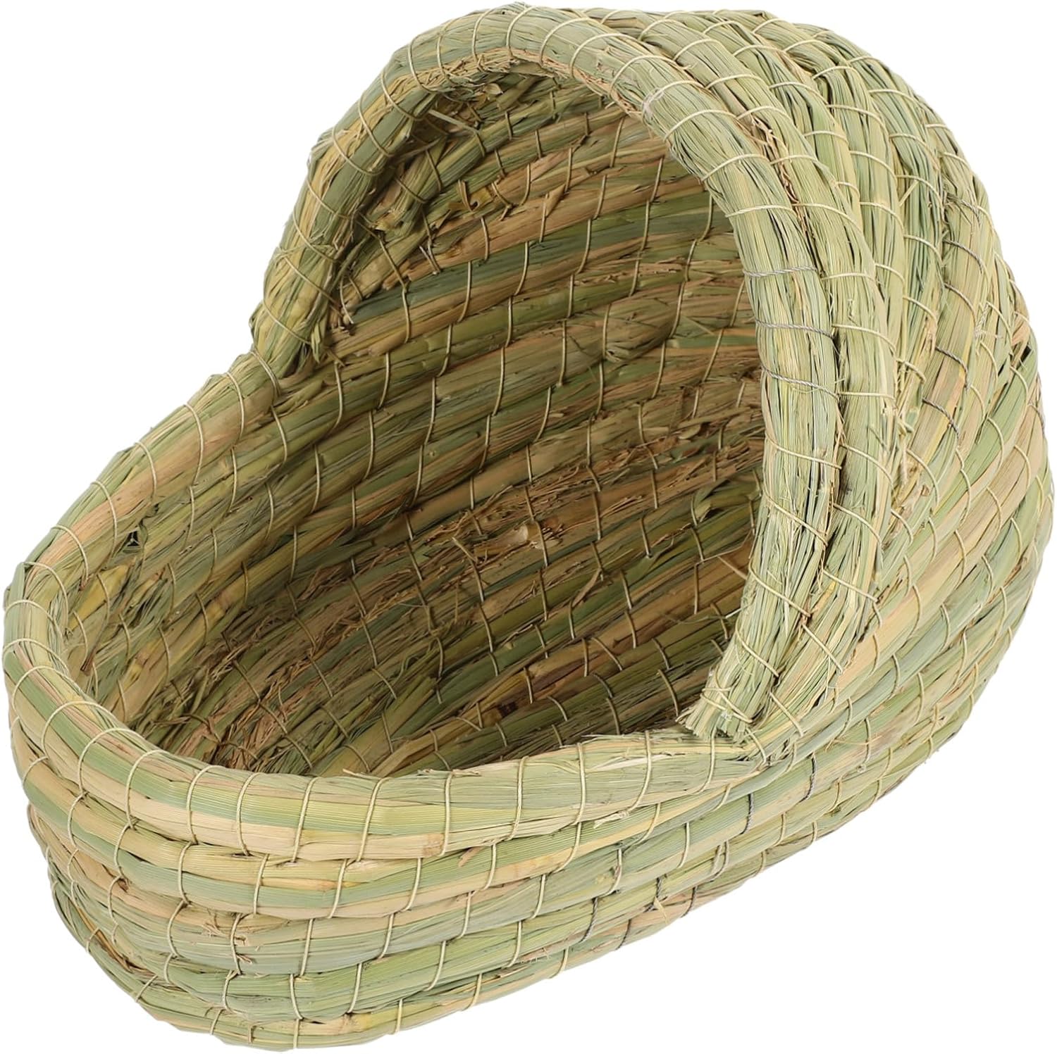 Toyvian Natural Straw Chicken Laying House Woven Small Pet Nest Comfortable Coop Bed