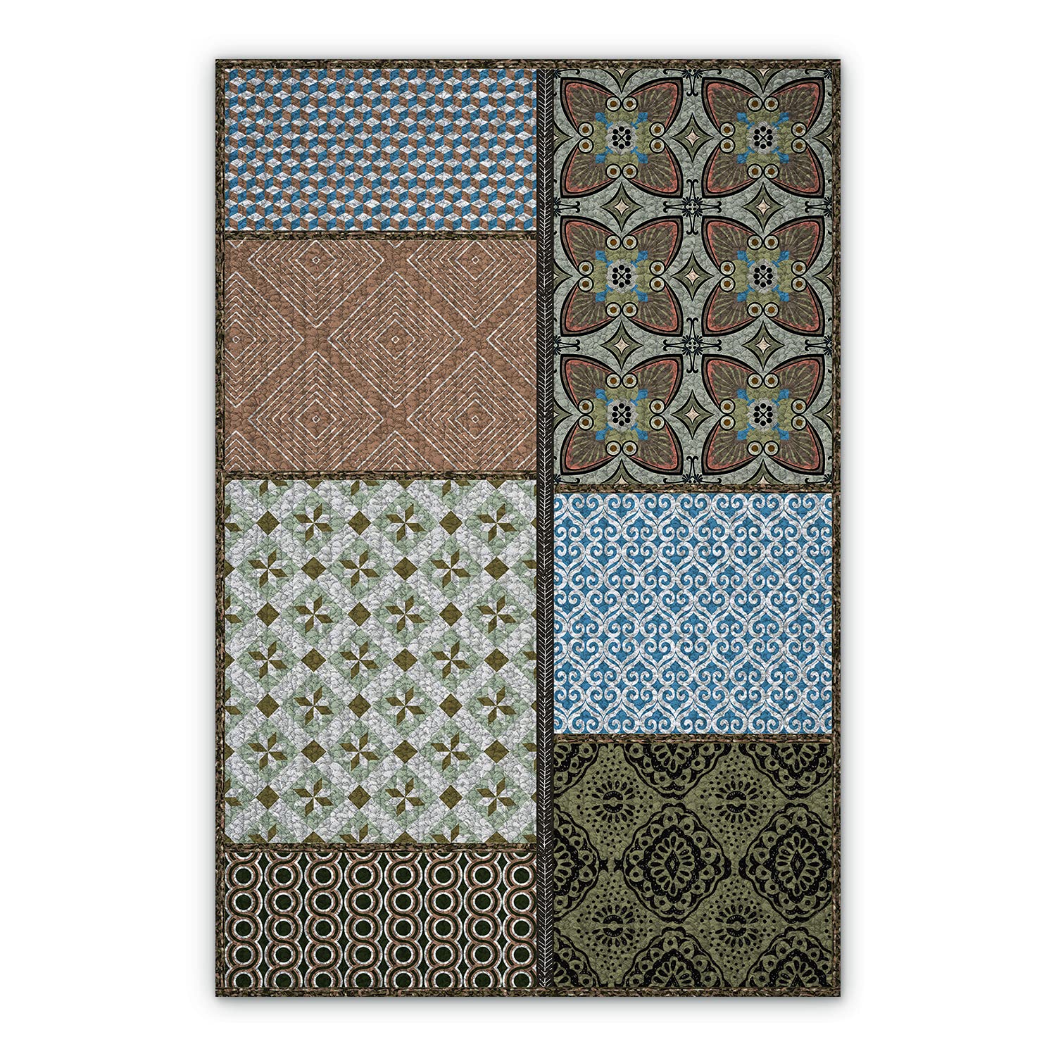 Tapis en Vinyle BirdsEcho Abstrait Coloré 60x90cm imperméable