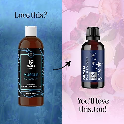 Miniatura 8 de Aceite de masaje relajante para terapia de masaje, aceite muscular dolorido con aceites esenciales de lavanda y romero para alivio muscular, aceite