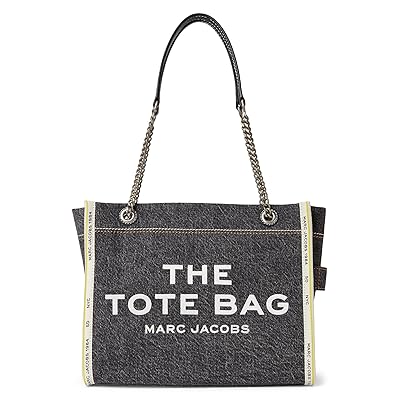 Marc Jacobs The Denim Chain Medium Tote Bag Handbags Black Wash