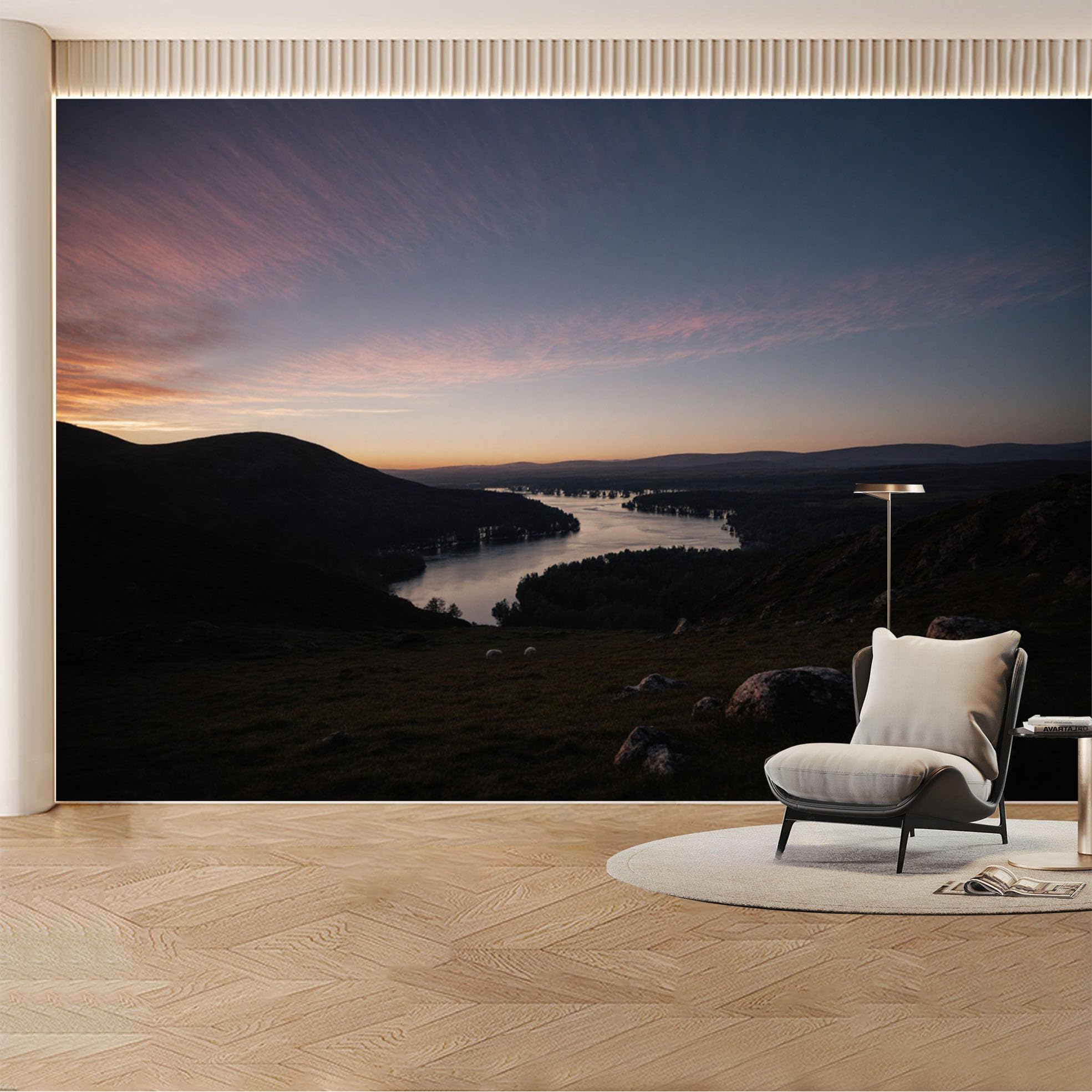 Kayorowalls Bh20260527597 Custom Wall Mural Wallpaper Mountain Lake Landscape， Nature， Wall Decor， Mural Design， Sunset， Misty Removable Selfadhesive Large Photo For Living Room， Bedroom， Office