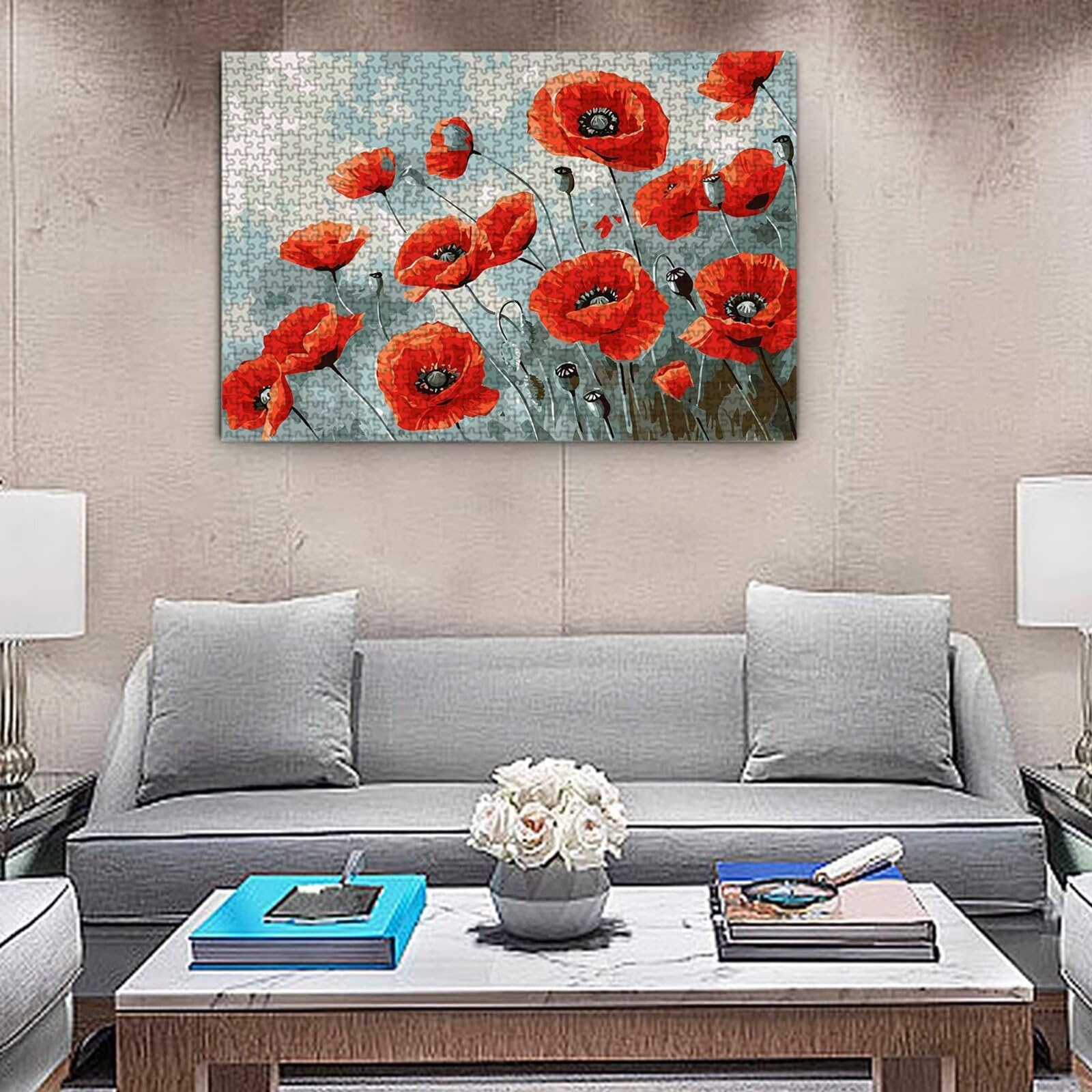 Jigsaw Puzzle, 4000 Pezzi Puzzle Classici, Rosso Puzzle Rilassamento Intelligence, Mpossibile Difficile Puzzles impegnativo per adulti Puzzles per Gioco Familiare, Regalo per Amore Amico Fiore K0F-129