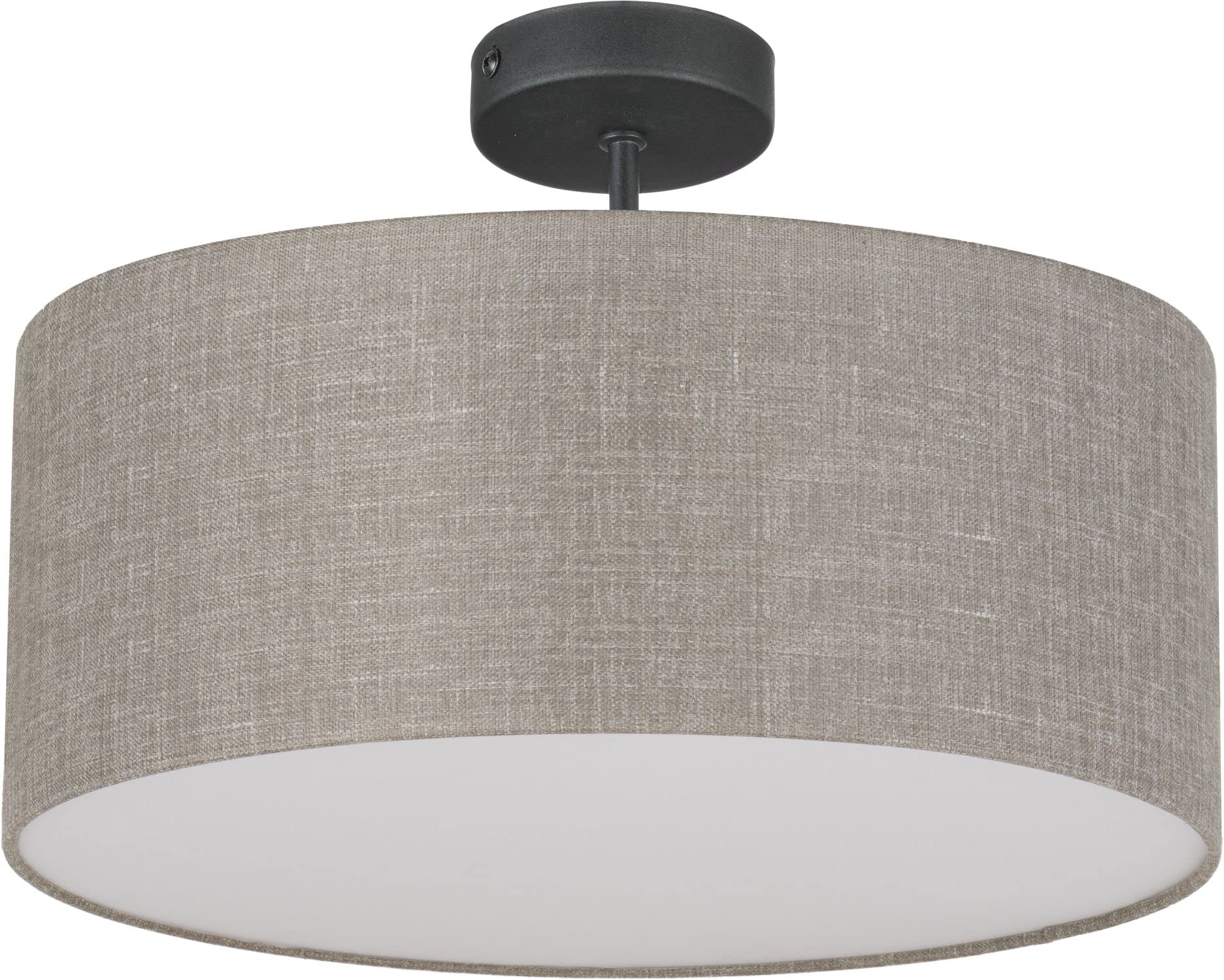 Licht-Erlebnisse Deckenleuchte Modern Leinen blendarm Ø 40 cm rund in Grau-Beige 4x E27 Deckenlampe Schlafzimmer Wohnzimmer