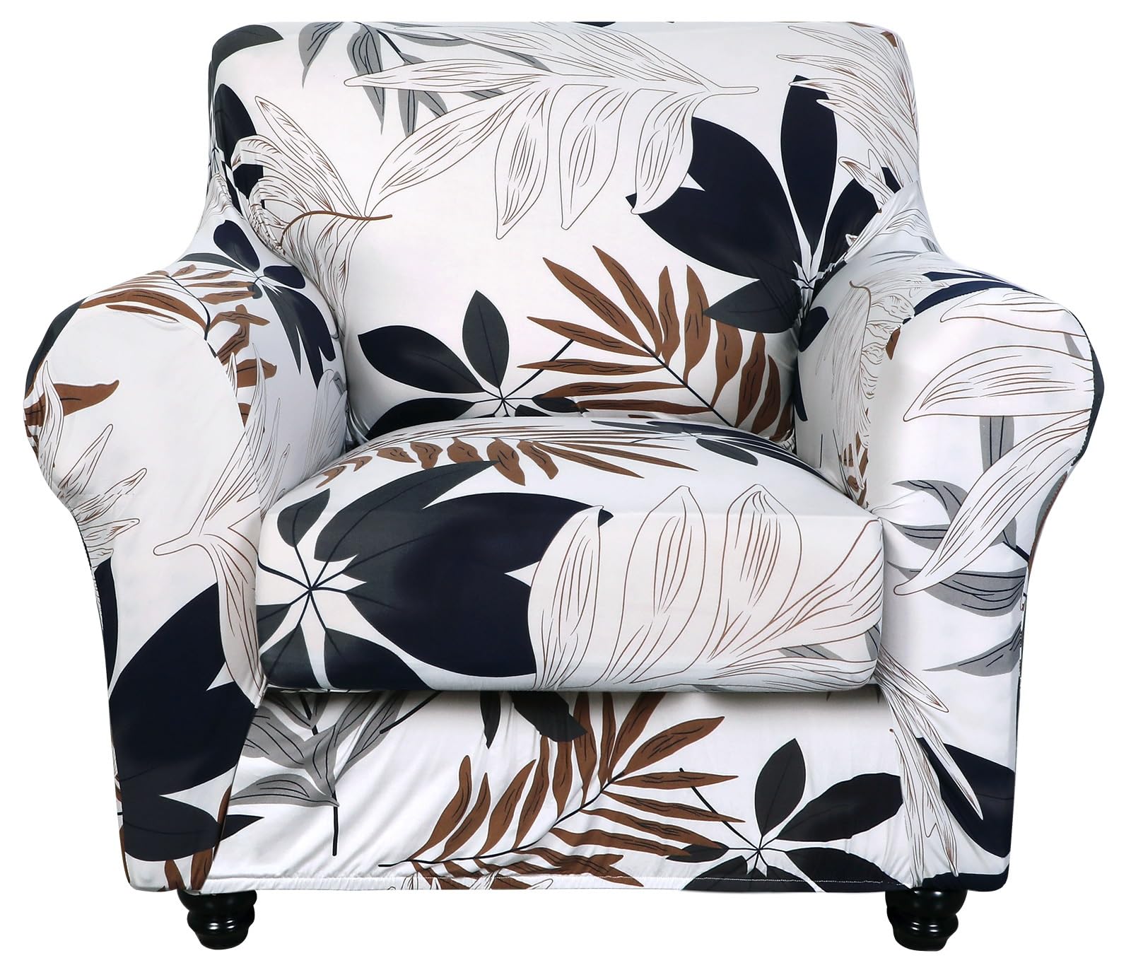 SearchI Stretch Sofa Cover Printed Couch Covers, Floral Pattern 2 Piece Armchair Slipcover with Separate Chair Cushion Cover, Washable Furniture Protector for Living Room(Armchair, Maple Leaf) — image 1