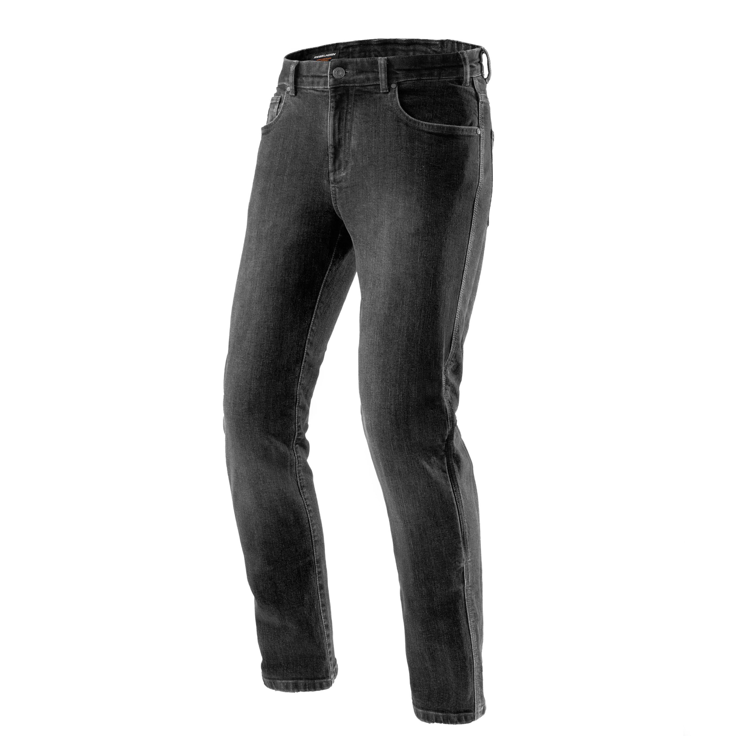 REBELHORN Classic Mono Jeansy motocyklowe Spodnie motocyklowe Męskie | Jednowarstwowe | Ochraniacze Kolan i Bioder poziomu 2 | Kieszeń na ochraniacz kości ogonowej | Regular Fit