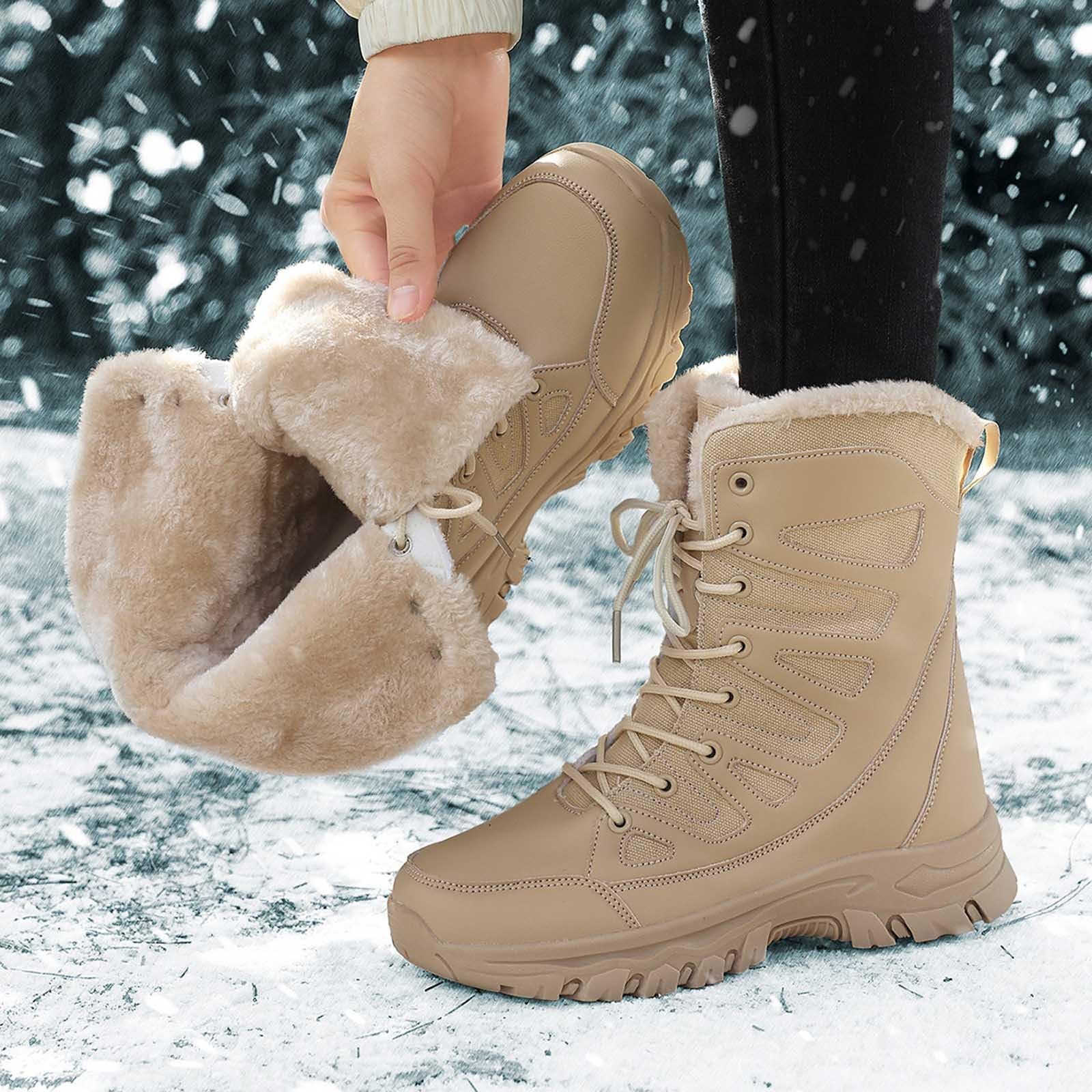 Stivali Donna Imbottiti 2026 Invernali Isolanti Foderati Antiscivolo Per Esterni, Clima Freddo, Termici, Comodi, Suola Di Trazione Pelle Scarpe Uomo Stivaletti