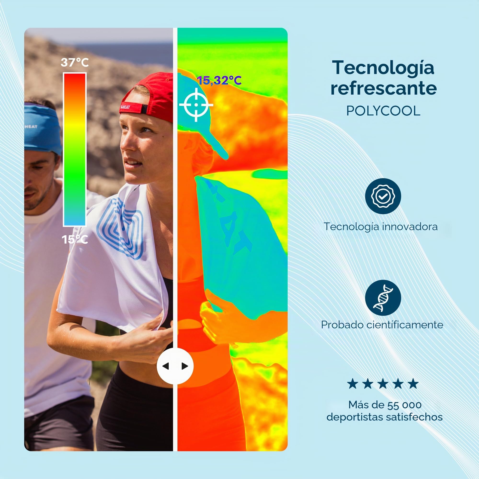 G-HEAT - Gorra refrescante con tecnología de refrigeración | protección solar | ultraligera y transpirable, de secado rápido, ideal para ocio, senderismo, verano, sol