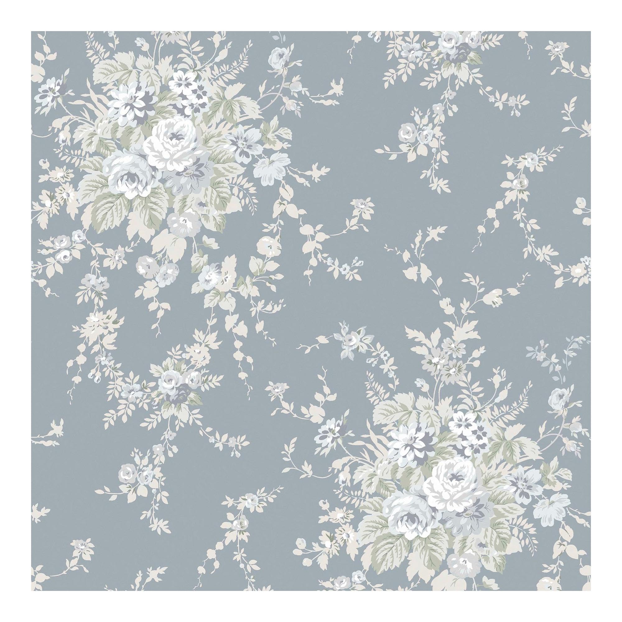 Papier peint floral Rachel Ashwell gris ardoise chic et élégant