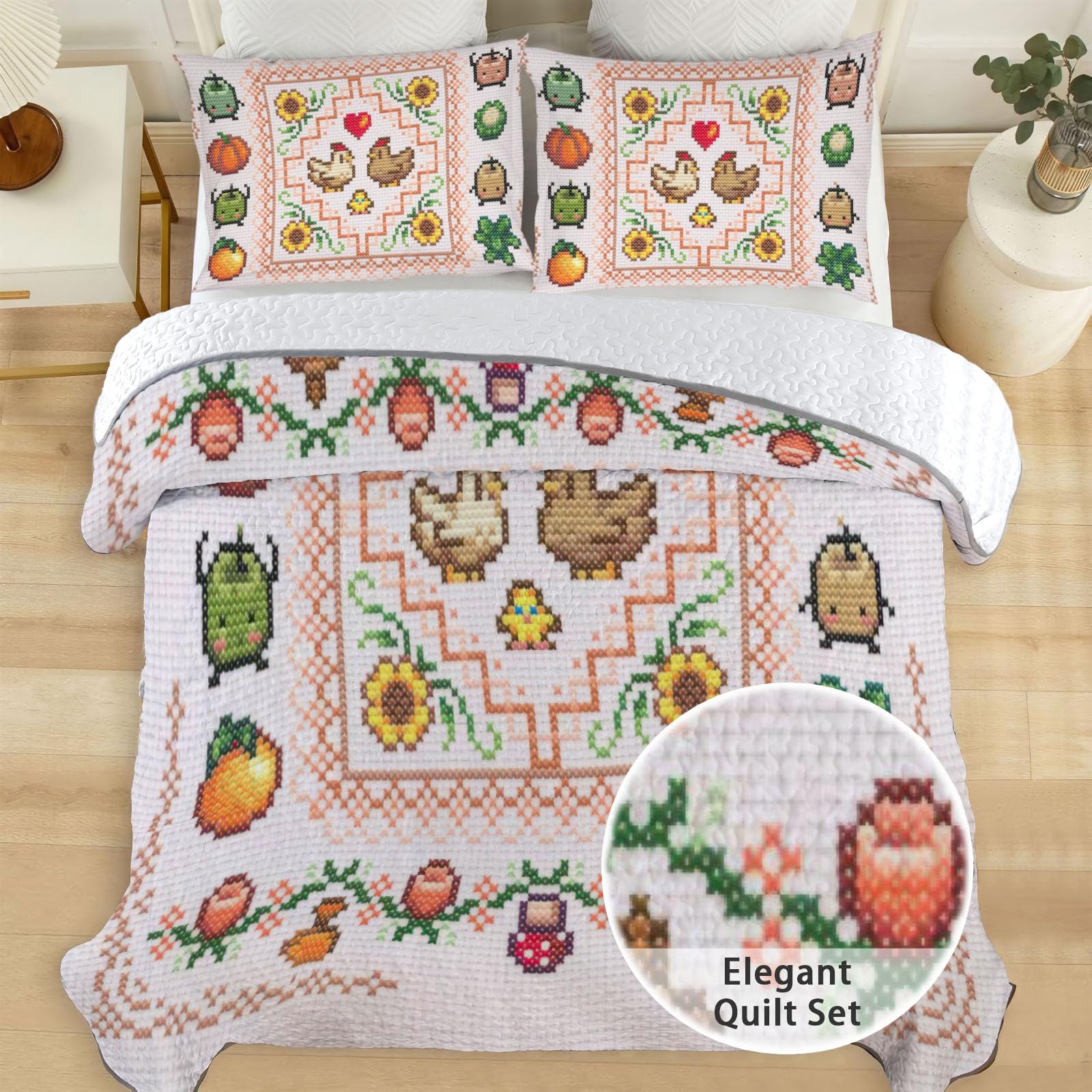Allenjoy SC00094-007 Bettwäsche-Set für Doppelbett, Motiv: Landwirtschaft, Abenteuer, Bettwäsche, Bettbezug, Stoff, waschbar mit 1 Kissenbezug