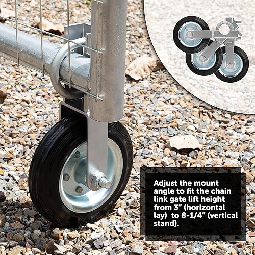 Miniatura 2 de Rueda de puerta de 6 pulgadas para puerta batiente de metal con marcos de puerta de 1-58 pulgadas a 2 pulgadas, rueda de soporte de puerta