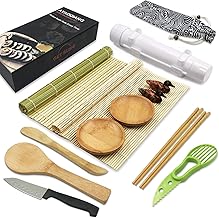 Sushi Making Kit, All in One Sushi Bazooka Maker with Bamboo Sushi Mats,Chopsticks,Sushi Knife,Chopsticks Holder,Avocado Slicer,Great for Cooking Beginners, Chefs, Gifts, Kids and Party