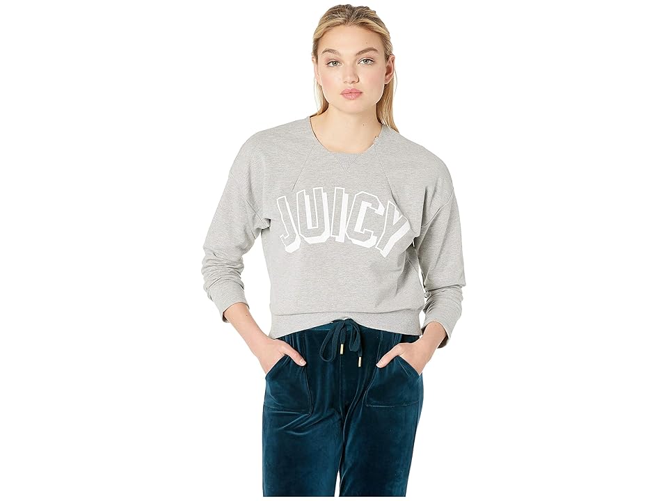 

Juicy Couture Juicy Bold Logo Pullover (Heather Cozy) Women's Clothing, Gray