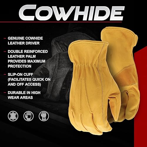 Miniatura 5 de BOSS unisex adult durable Work Gloves, Brown, 2X-Large US, 1 Count (Pack of 1)