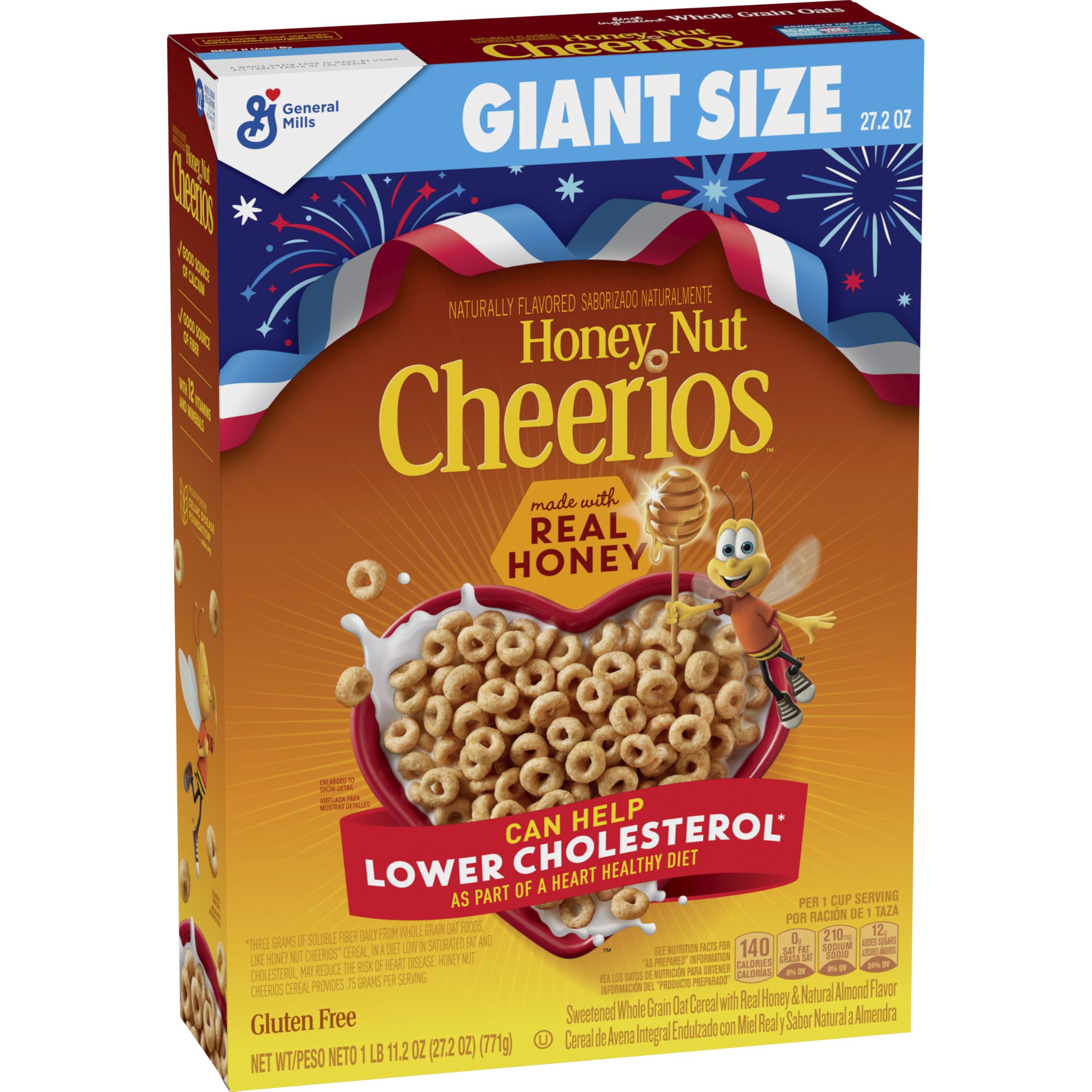 Cheerios Cereal matinal de aveia integral com mel e amêndoa, 771 g