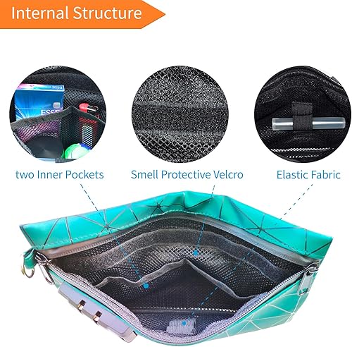 Miniatura 6 de Bolsas a prueba de olores con cerradura de combinación, contenedor de bolsa a prueba de olores, 6 x 9 pulgadas, bolsa a prueba de olores para