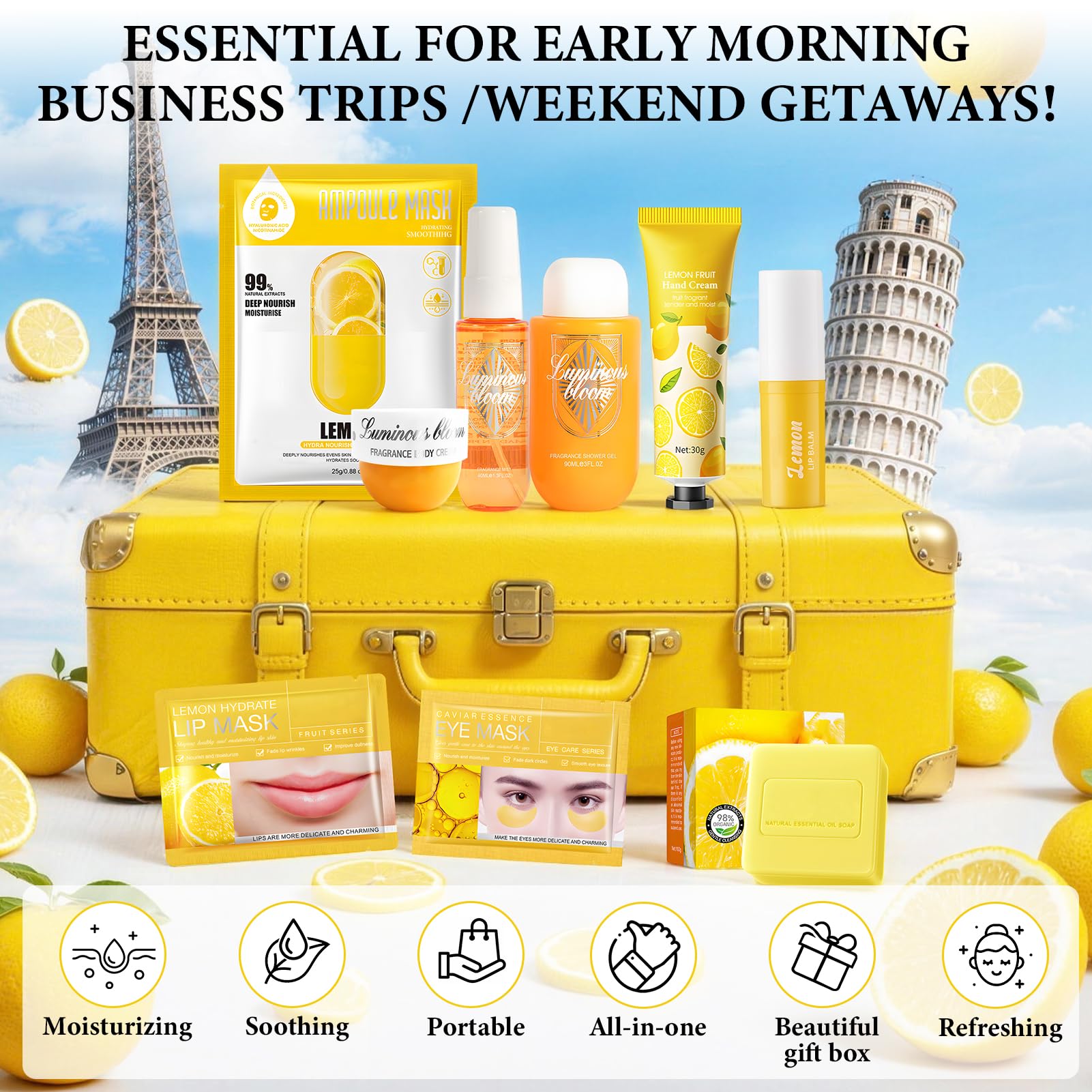 Skincare Coreano Kit, Skin Care Coreano Regalo Mujer, Skincare Coreano con Crema Hidratante Corporal, Perfume, Gel de Ducha, Crema Manos, Lip Balm, Parches Ojos, Jabon, Mascarillas Faciales