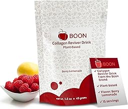 Boon Collagen Reviver Drink – Plant-Based Collagen Booster Supplement for Beautiful & Radiant Skin – Organic, Vegan Collagen Powder – Berry Lemonade Flavor, 15 Servings