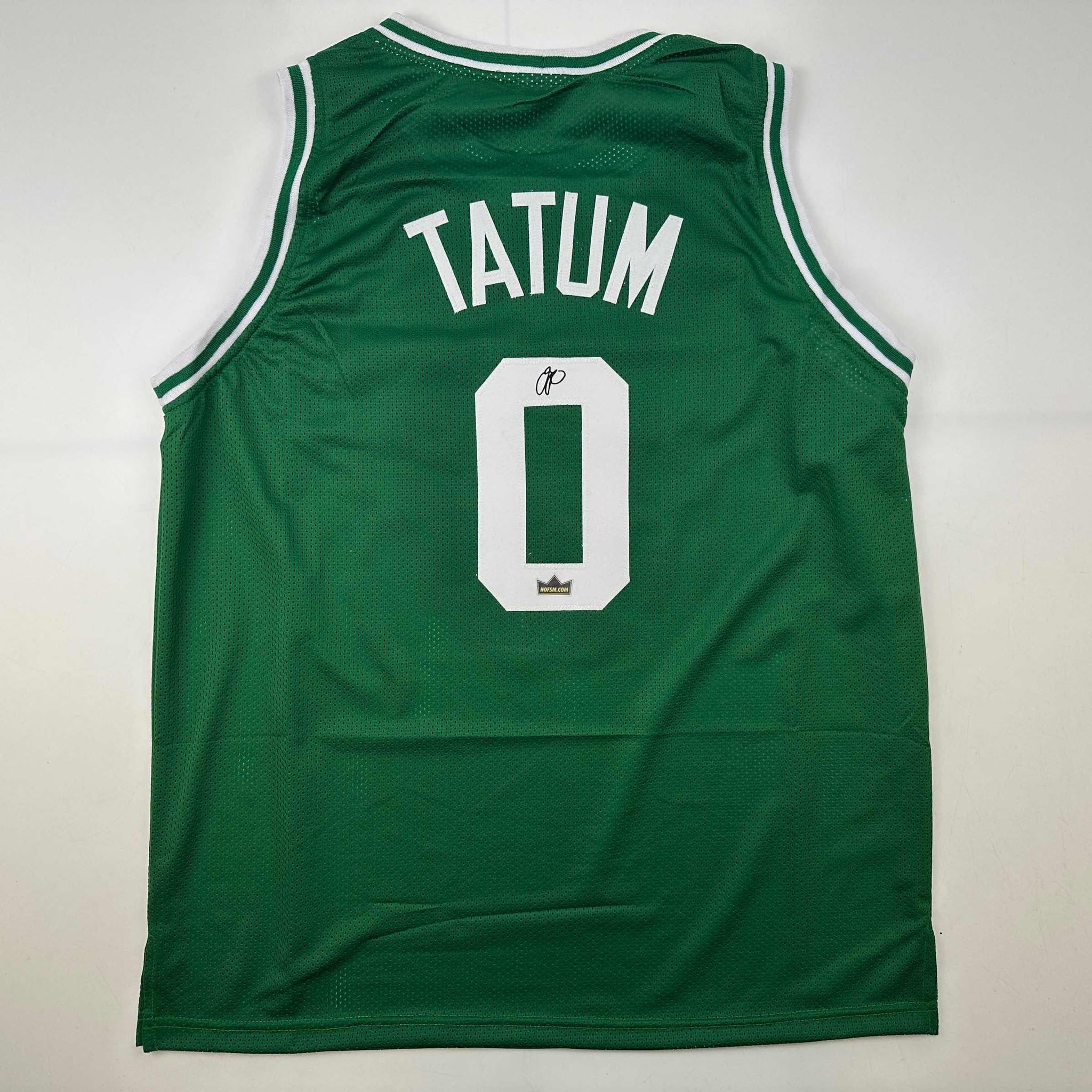 Facsimile Autographed Jayson Tatum Boston Green Reprint Laser Auto