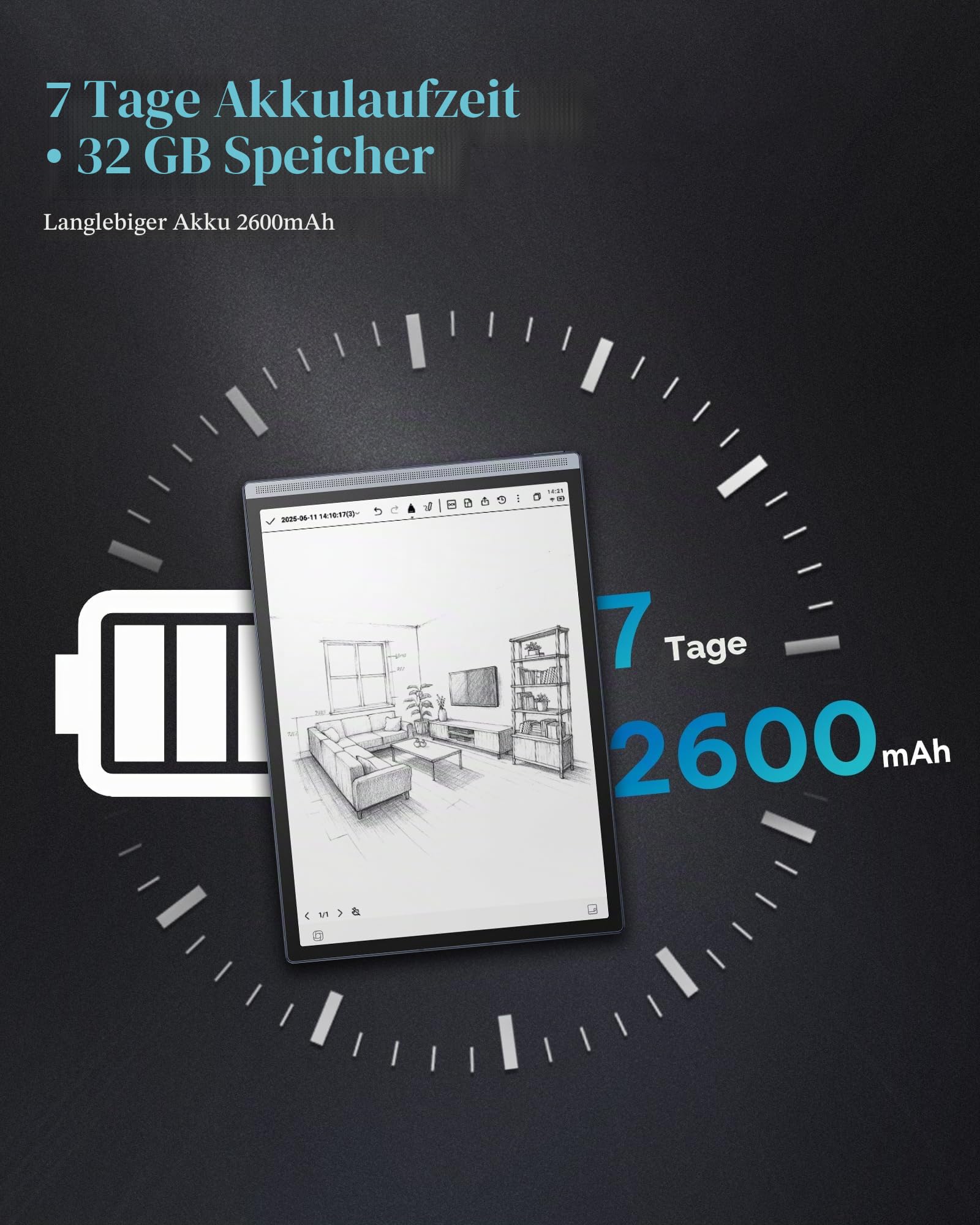 iFLYTEK AINOTE Air 2 20,8 cm (8,2 Zoll) AI-Smart-Papier-Notiztablett mit Stylus, mehrsprachige Transkription, Meeting-Management