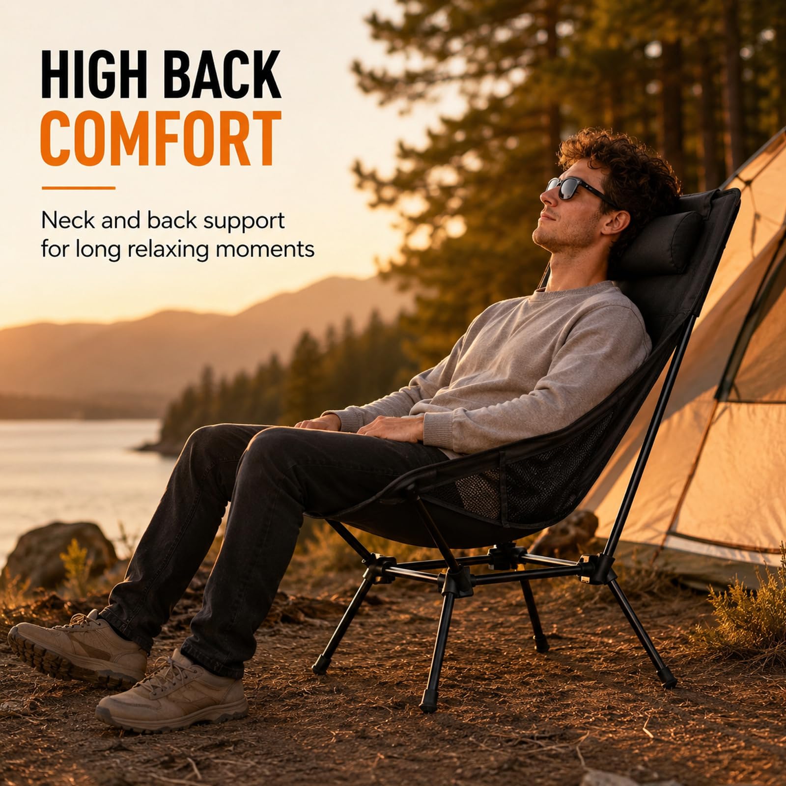 Chaises de Camping, Chaise de Camping Dossier Haut