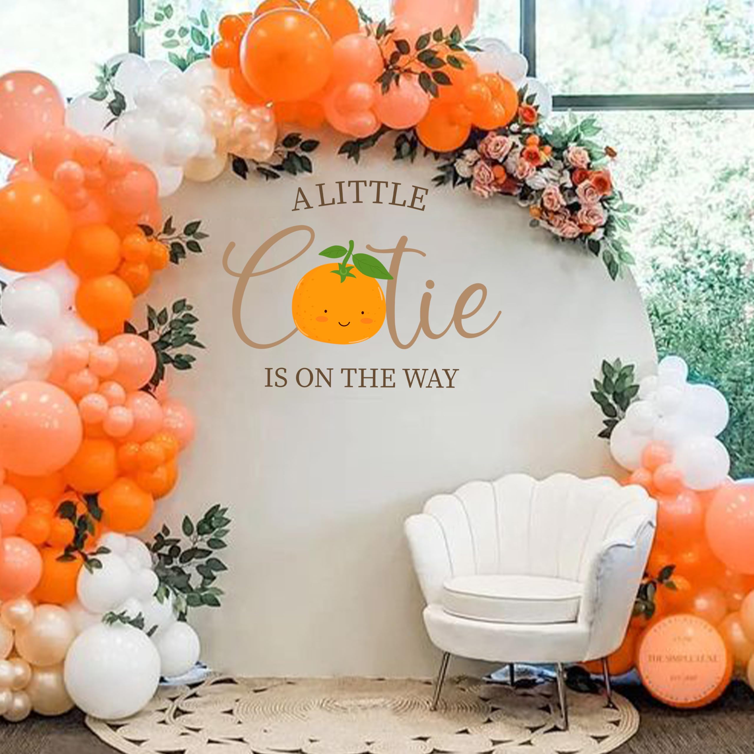 Baby Shower Backdrop Decal - 'A Little Cutie Is On The Way' Wall Sticker For Gender Reveal