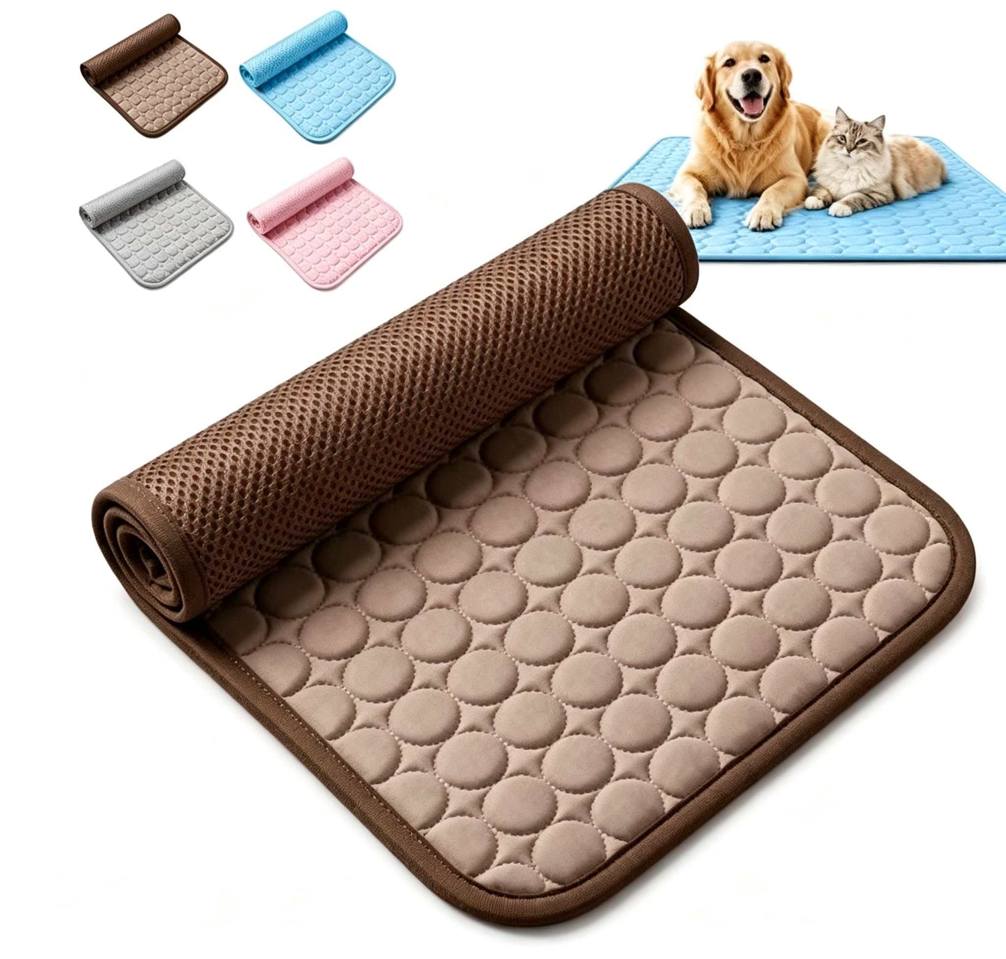 The Dog Hub Arctic Cooling Dog Mat (Brown, L-70X55CM)
