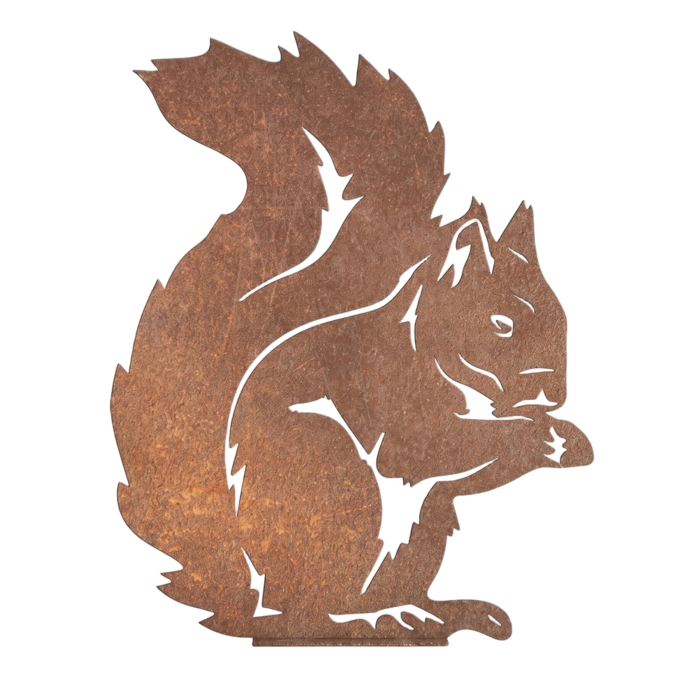Gemuseeee Metal Garden Art Vintage Rustic Squirrels Decor - Rusty Metal Silhouette Statues for Yard Flower Bed Patio Lawn Ornaments Brown