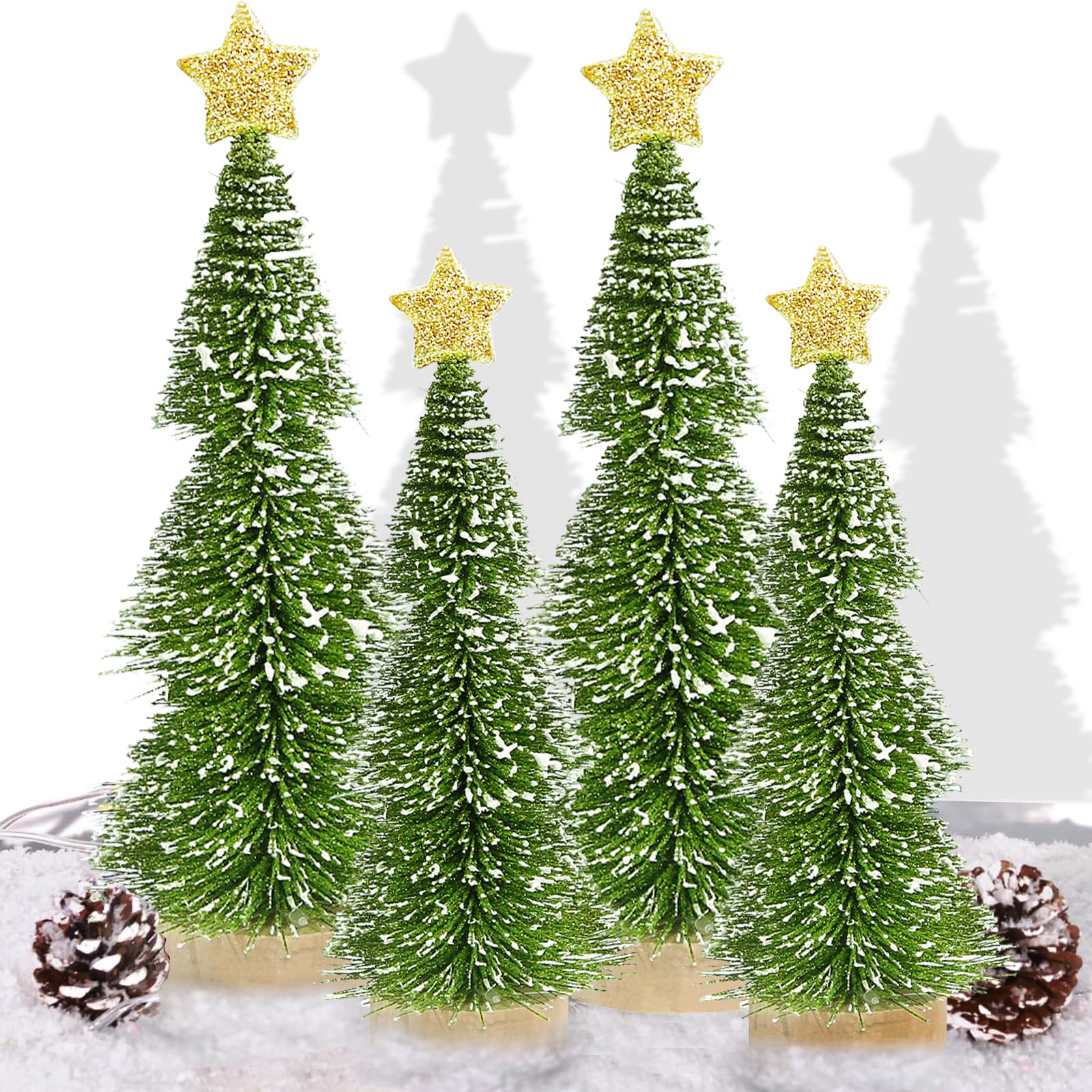 Sponsored Ad – 4Pcs Mini Christmas Tree, Small Pine Tree with Wooden Bases for Christmas Decorations Holiday Party Home Tabletop Decor