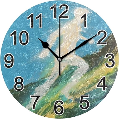 Vista 61 de Reloj de pared de hojas de eucalipto verde, reloj de cocina silencioso sin tictac, reloj decorativo grande de 25 cm, funciona con batería, para B442