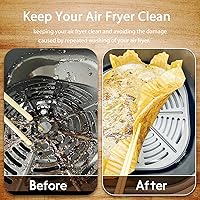 Vista 3 de Forro de papel desechable para freidora de aire, forros redondos para freidora de aire, hojas de papel de pergamino, papel de pergamino