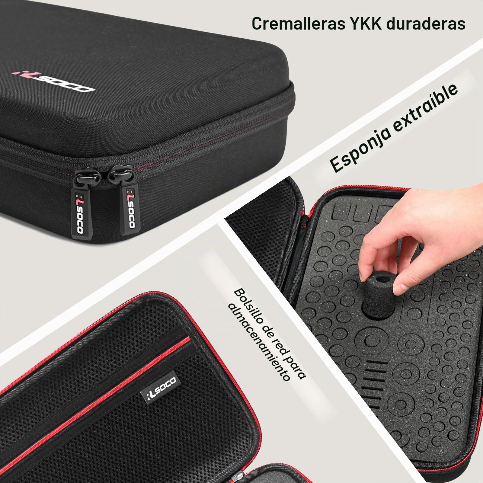 RLSOCO Funda para pilas con comprobador - Caja organizadora grande para pilas con capacidad para más de 120 pilas: AA, AAA, C, D, 9 V, BT-168 | Estuche con cremallera YKK (pilas no incluidas)