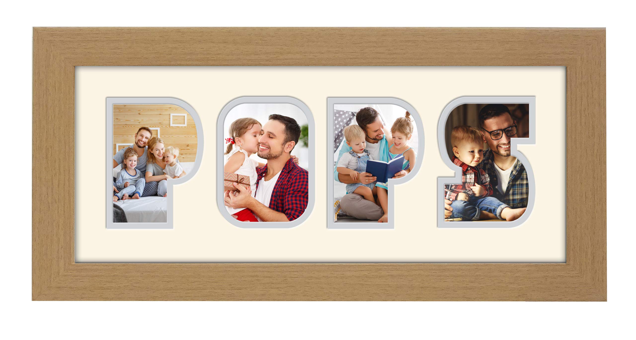 Photos In A Word Oak Finish Frame Cream Mount Grey Inside Pops Photo Frame Word Photo Frame 1248-Bb (Oak Finish Frame Cream Mount Grey Inside)