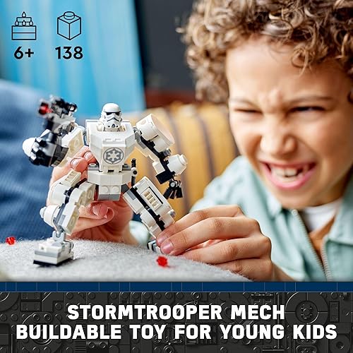 Miniatura 2 de LEGO Star Wars Stormtrooper Mech 75370 Star Wars coleccionable para niños, esta figura de acción de Star Wars para construir cuenta con una cabina,
