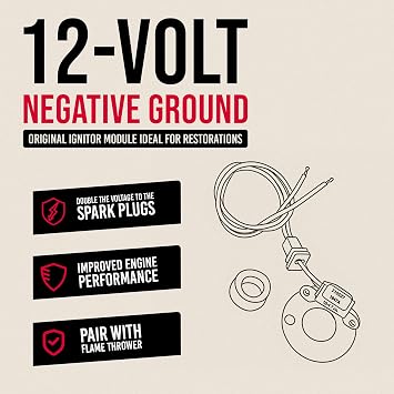 PerTronix Ignitor Electronic Ignition Conversion Kit, 1847A | 12V Negative Ground Ignition Module, Replaces Points, Compatible with Bosch 009 4 Cylinder Distributor