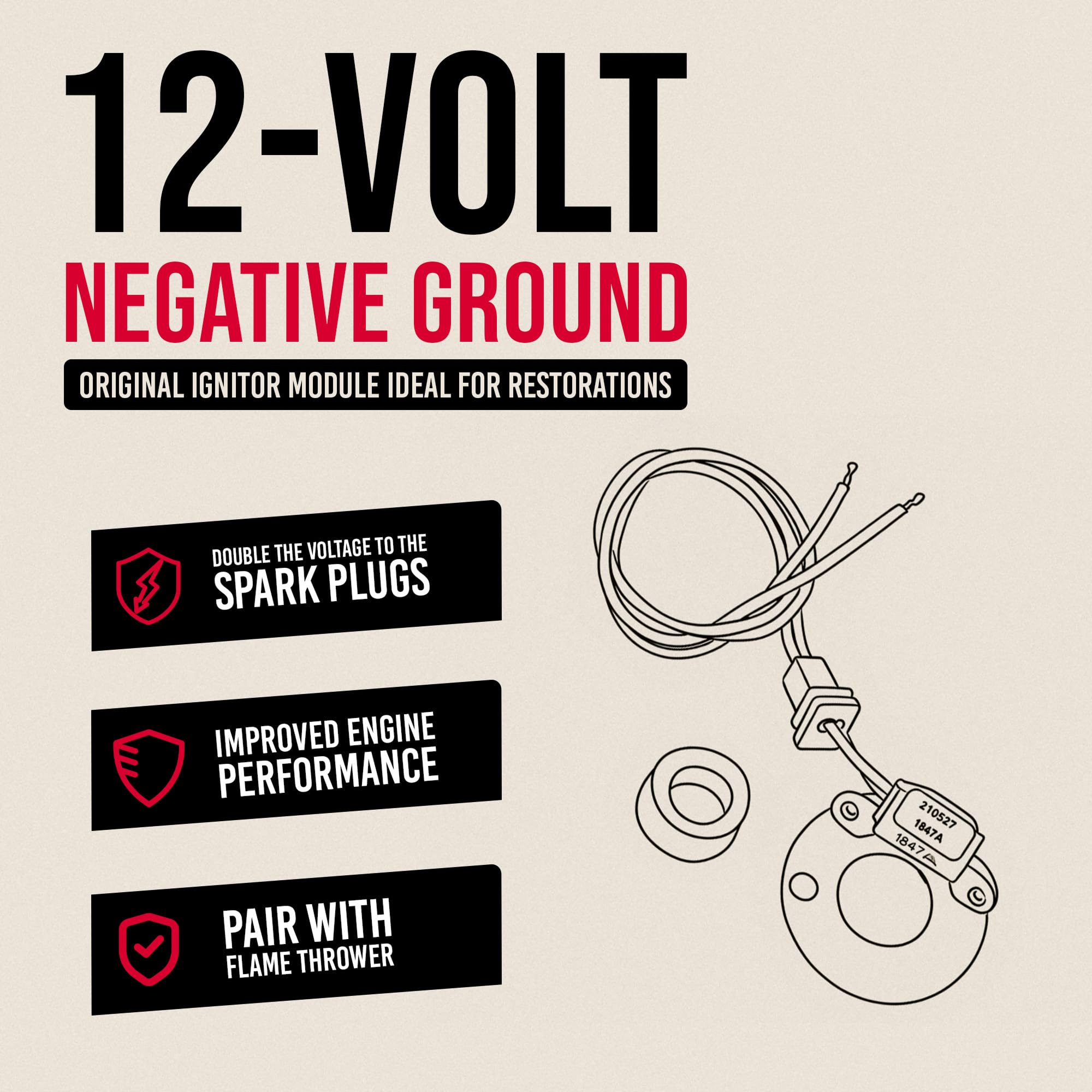 PerTronix Ignitor Electronic Ignition Conversion Kit 1847A | 12V Negative Ground Ignition Module Replaces Points Compatible with Bosch 009 4 Cylinder Distributor product thumbnail 4