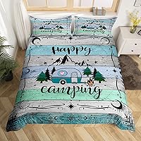 Vista 23 de Juego de funda de edredón con reglas de campamento, tamaño matrimonial, para niños, funda de edredón rústica para campamento, estilo granja