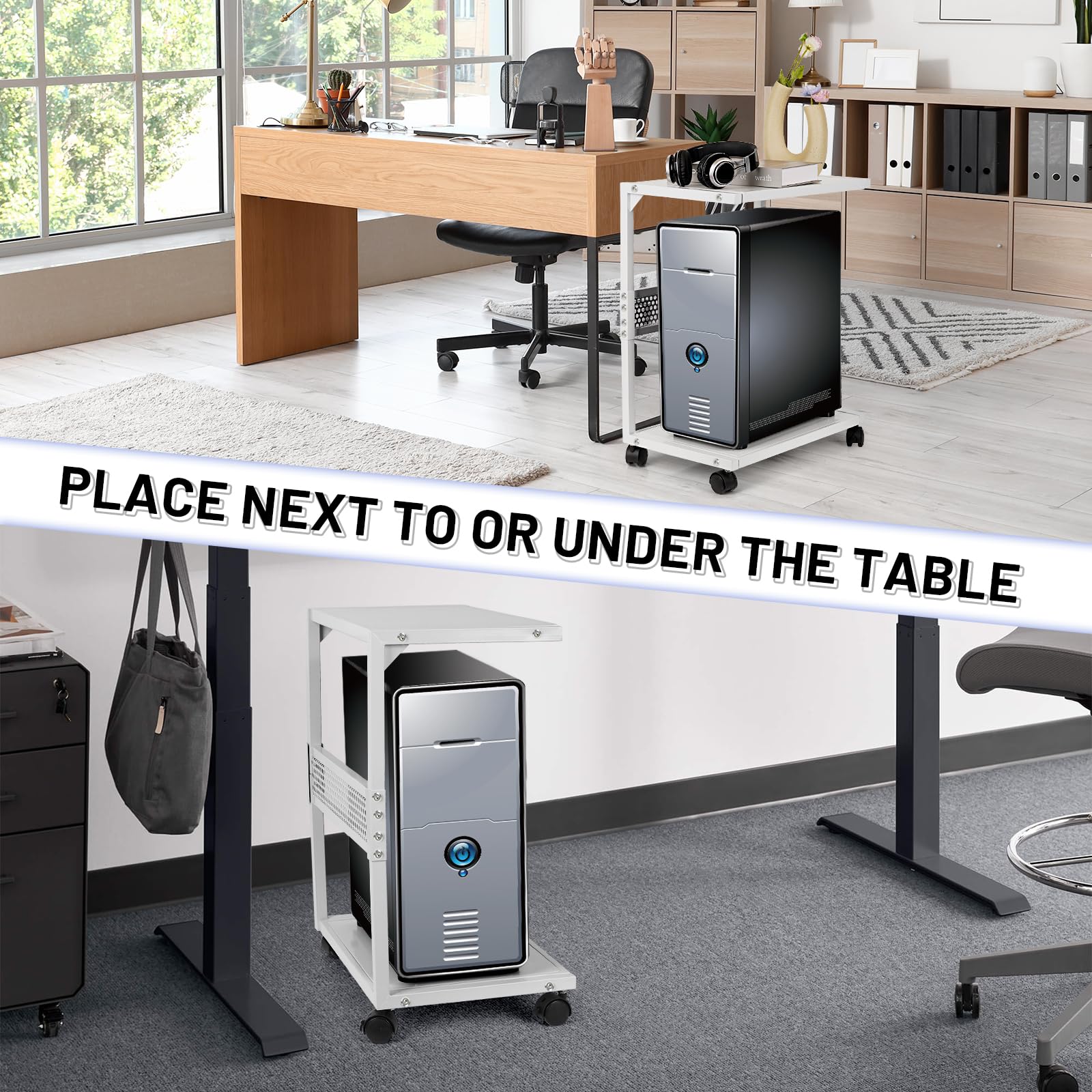 Snapklik.com : Bfttlity PC Stand Computer Tower Stand 2-Tier Metal CPU ...