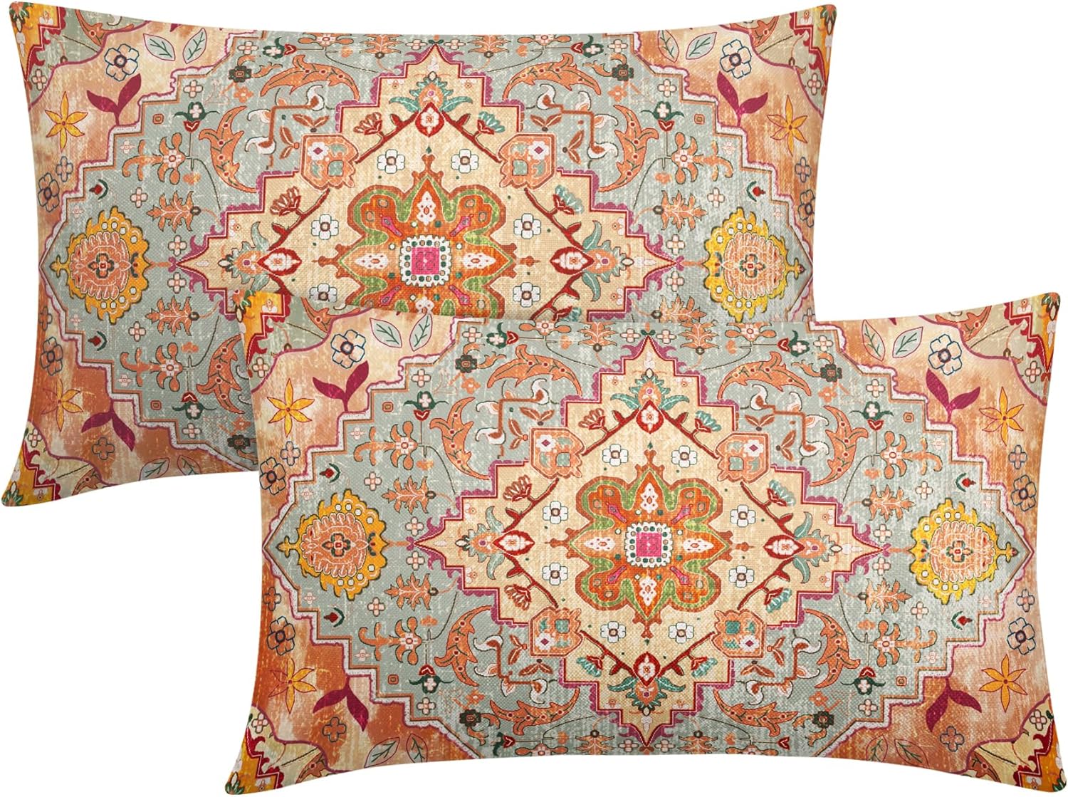 Carpet Pattern Throw Pillow Cover Vintage Boho Pillowcase