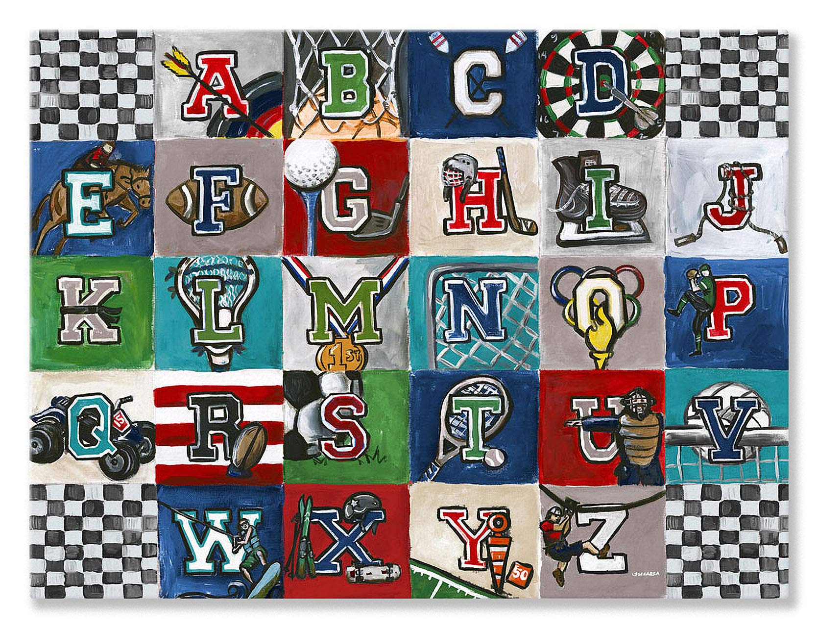 Oopsy DaisyOopsy Daisy Sports Alphabet by Jones Segarra Canvas Wall Art, 24" by 18"