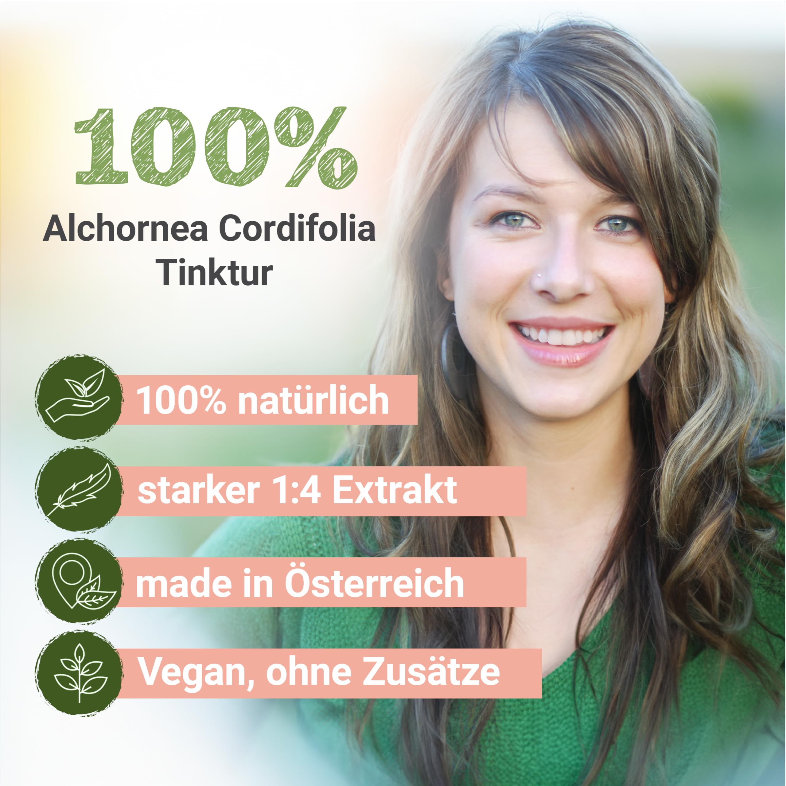 Alchornea cordifolia Tinktur 100ml | Christmas Bush Tropfen (1:4 Auszug) | Nahrungsergänzungsmittel aus Österreich | mit gemahlenen Blättern | Bitter Leaf, Ipa, Serpentwood