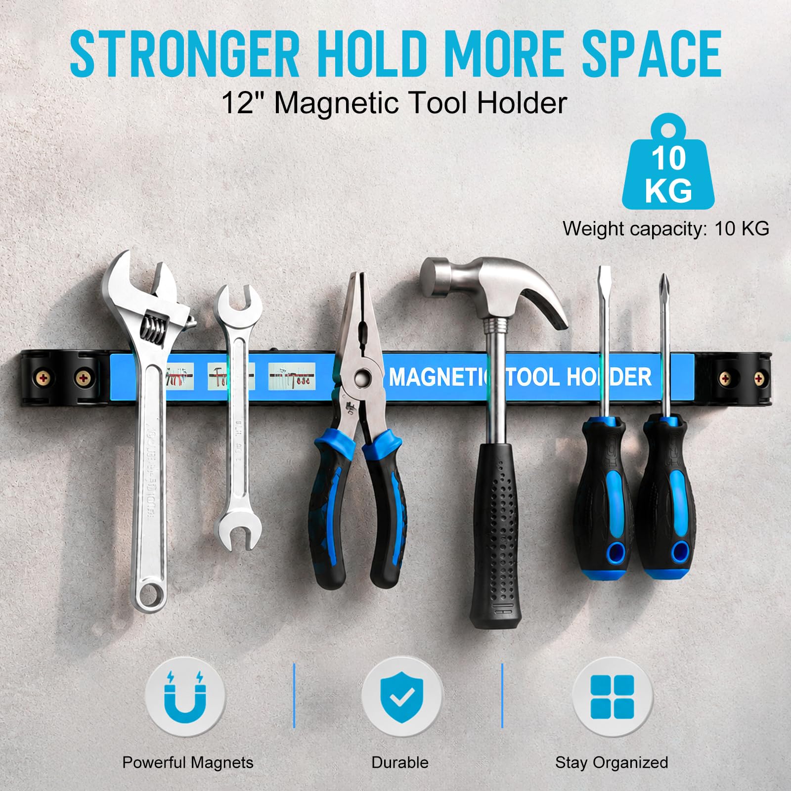 EXLECO 5 Barre Magnetiche Portautensili, Capacità di Carico 10 kg, 46 cm