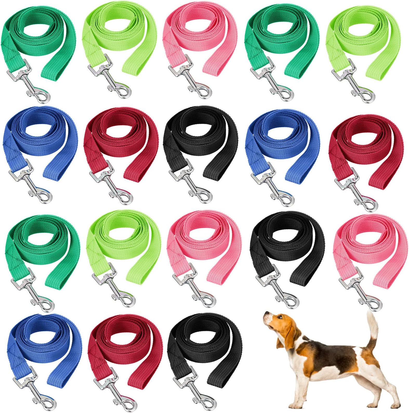 18 Pcs Nylon Dog Leash 5 ft Long Dog Leashes Strong