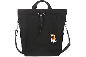 Lily Queen Women Canvas Tote Handbags Casual Shoulder Work Bag Crossbody Bag with Sunshine Embroidery