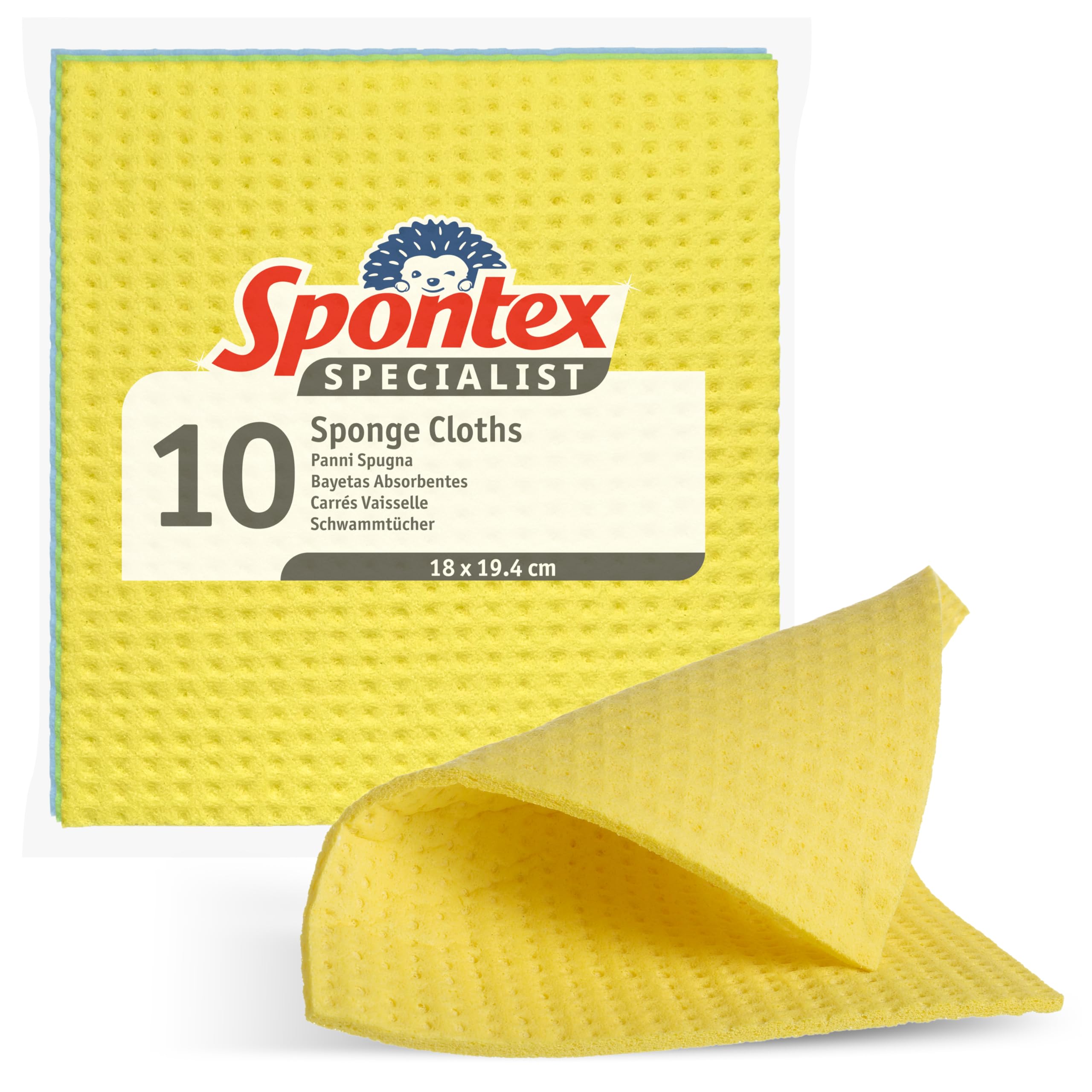 Specialist Sponge Cloths | Super Absorbent Dish Cloths for Professional Cleaning | 100% PEFC Certified Wood Pulp | 10 Pack