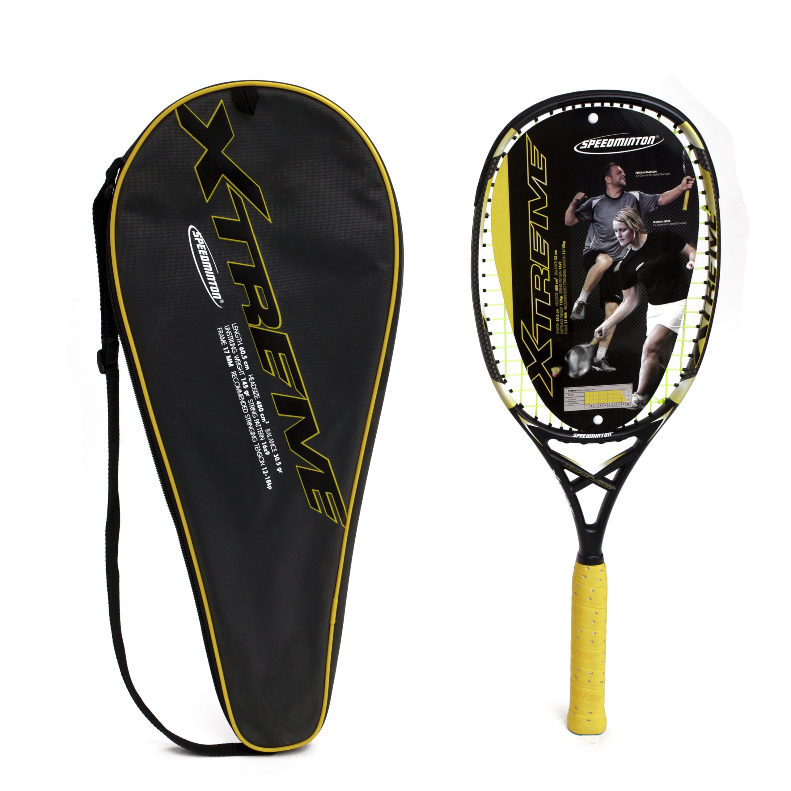 Speedminton Schläger Profi Schläger Xtreme, Charcoal/gelb, Uni, 400336