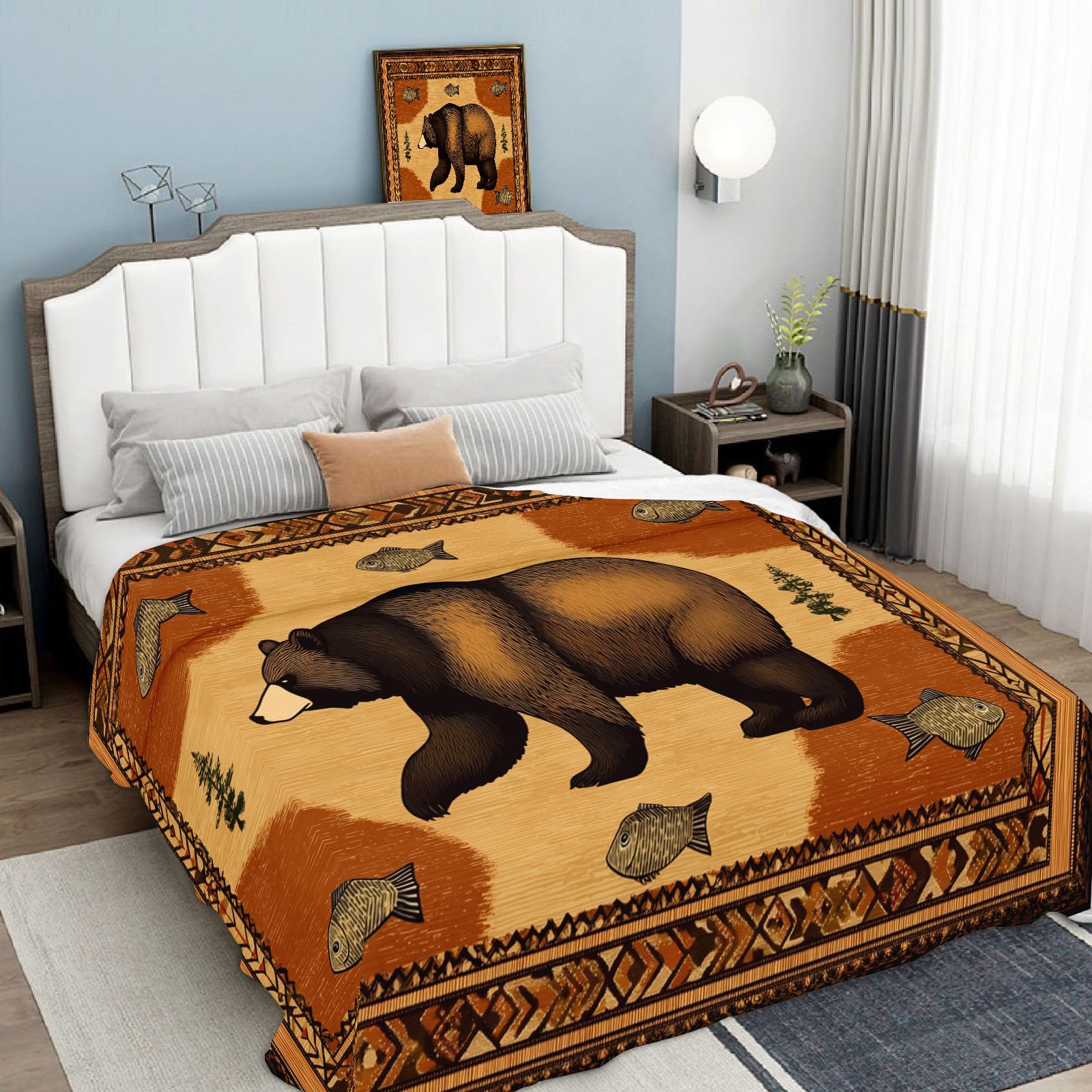 Plaid canapé dinosaure coloré en polaire douce à franges 150x200cm pour jeté de lit automne