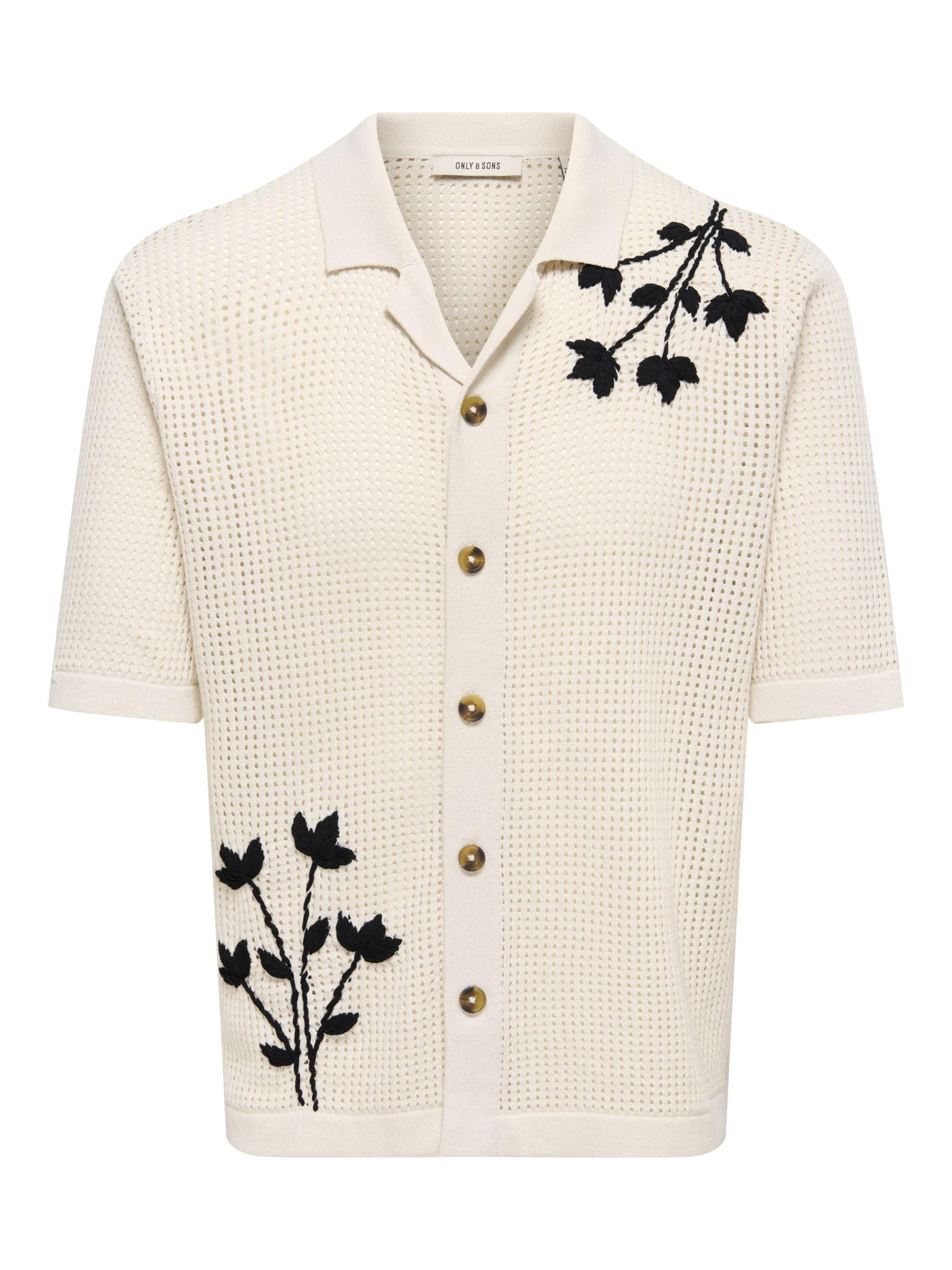 ONLY & SONS Herren Onstegan Life Reg Crop Ss Shirt Knit, Moonstruck, Small