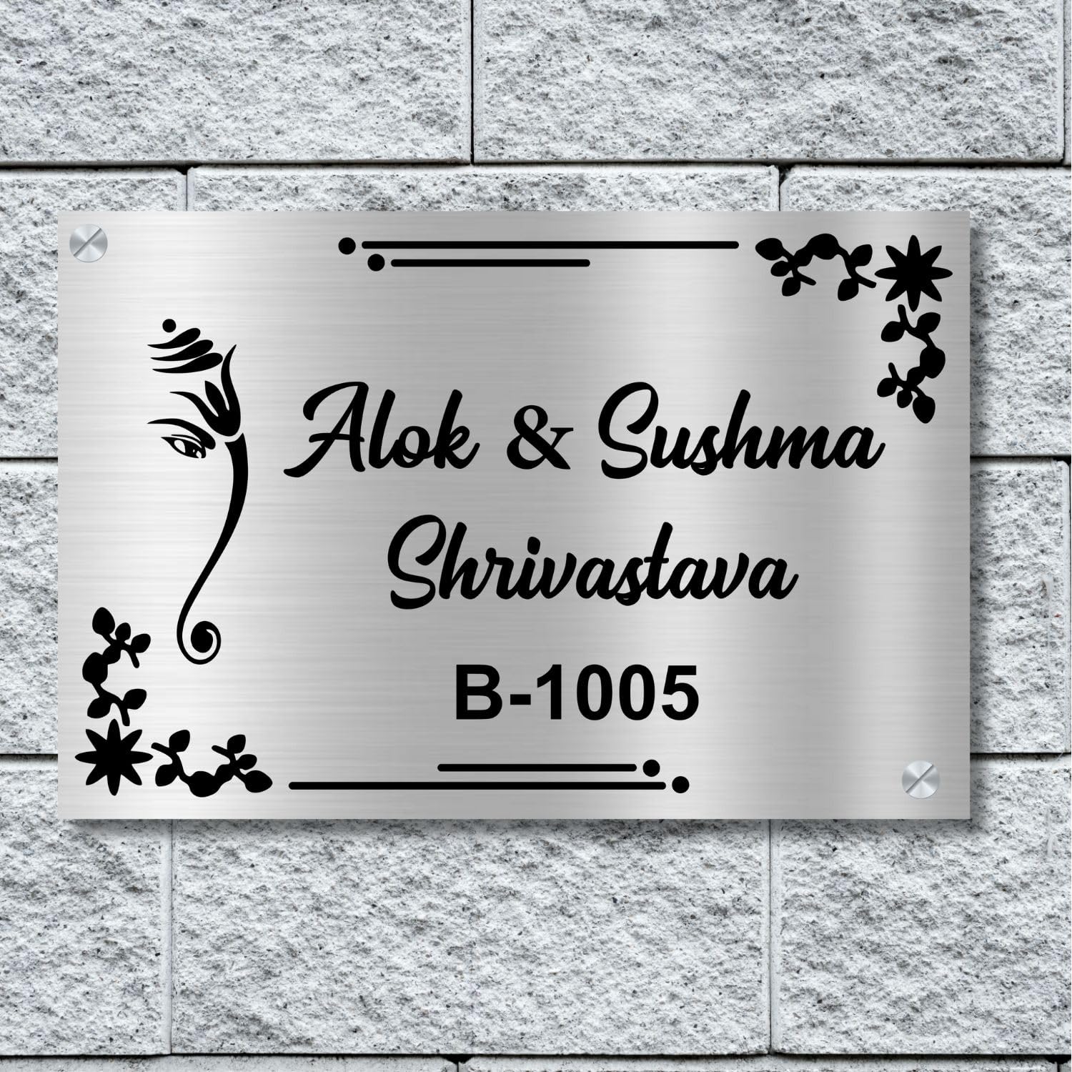 Sponsored Ad - Personalized Stainless Steel Name Plate | Custom 12x8 inch Home Entrance Signage | Modern, Elegant Style | Black