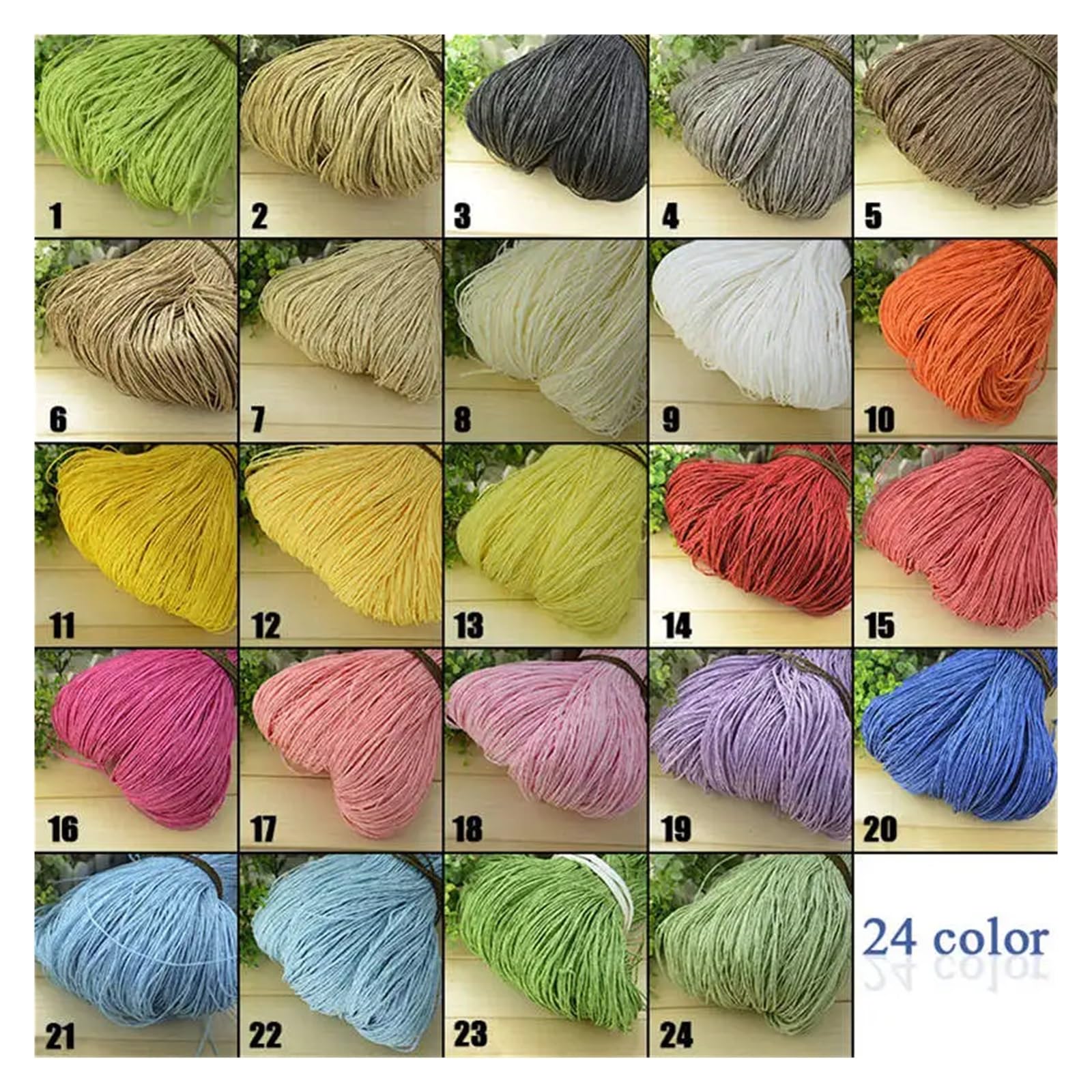 HäKelgarn Raffia-Strohgarn, Strickgarn, Häkelgarn, Sommerhutgarn, Raffiafaden for Häkeln, Stricken, DIY, handgefertigt(Color 3)