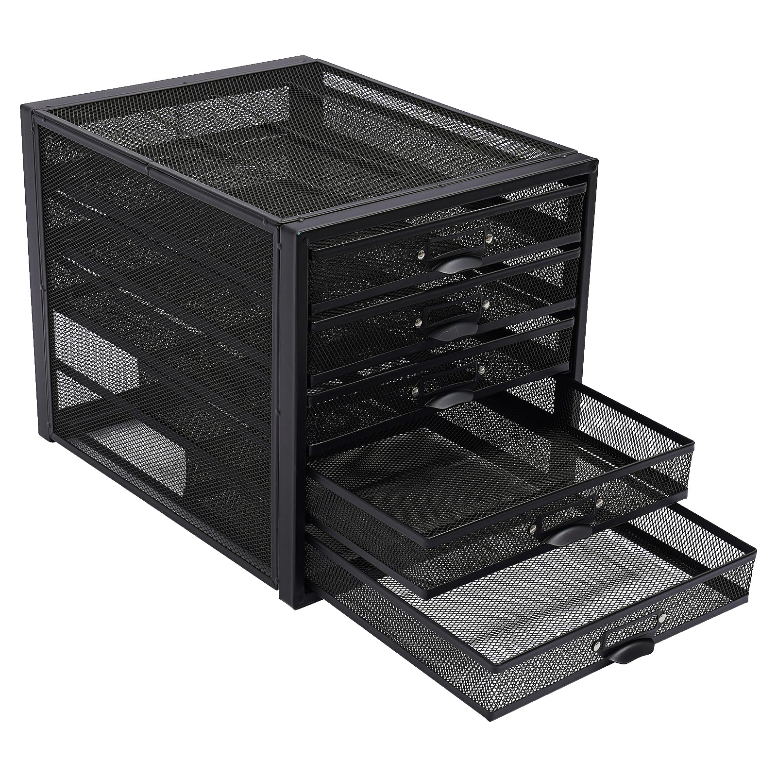 Organizzatore da scrivania a 5 livelli in rete per materiale da ufficio, in ferro, 27,5 * 35,4 * 28,3Cm Sistema di organizzazione per scrivania, per cartelle, riviste, quaderni